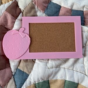 Pink strawberry cork board